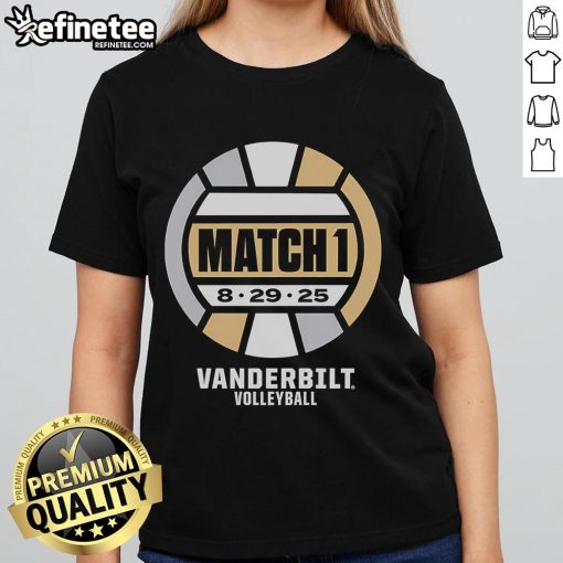 Vanderbilt Commodores volleyball match 2025 featuring ladies wearing team tees, showcasing school spirit and athleticism.