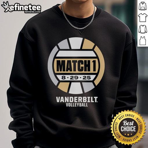 Good Vanderbilt Commodores Volleyball Match 2025 sweatshirt showcasing team spirit and sporty design.