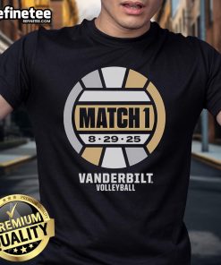 Vanderbilt Commodores Volleyball Match 1 2025 T-Shirt featuring team colors and logo, perfect for fans and supporters.