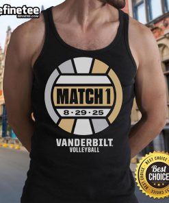 Vanderbilt Commodores volleyball match tank top featuring bold team graphics for 2025 season.