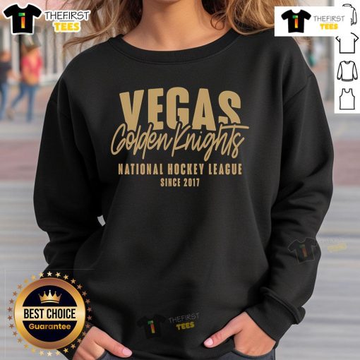 Good Vegas Golden Knights National Hockey League sweatshirt featuring team logo, perfect for fans since 2017.