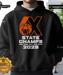 Good Webster Groves Basketball 6x State Champs 2025 hoodie with team logo, showcasing school spirit and championship pride.