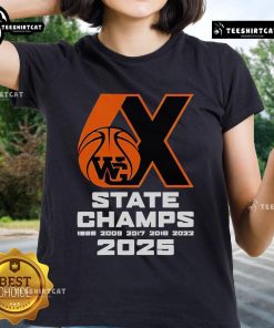Good Webster Groves Basketball 6x State Champs 2025 ladies tee showcasing team pride and championship spirit.