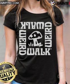 Alt Text: Good Weird Walk Forager Mushroom Ladies Tee featuring vibrant mushroom graphics on a stylish shirt for nature lovers.