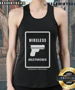 Steve Inman wearing a tank top, providing commentary on the Good Wireless Hole Puncher, showcasing its features.