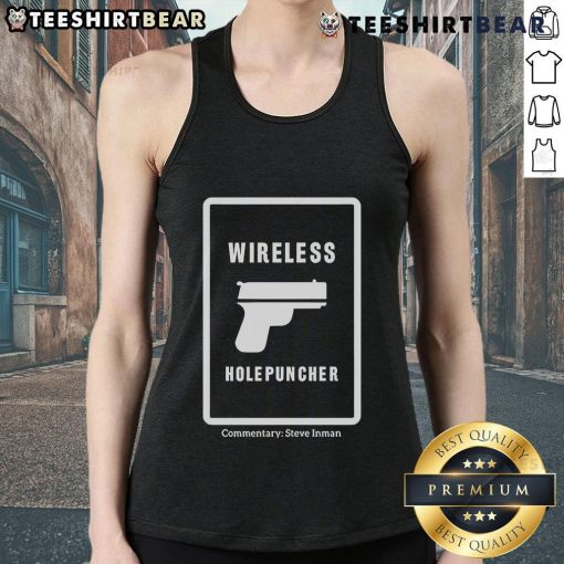 Steve Inman wearing a tank top, providing commentary on the Good Wireless Hole Puncher, showcasing its features.
