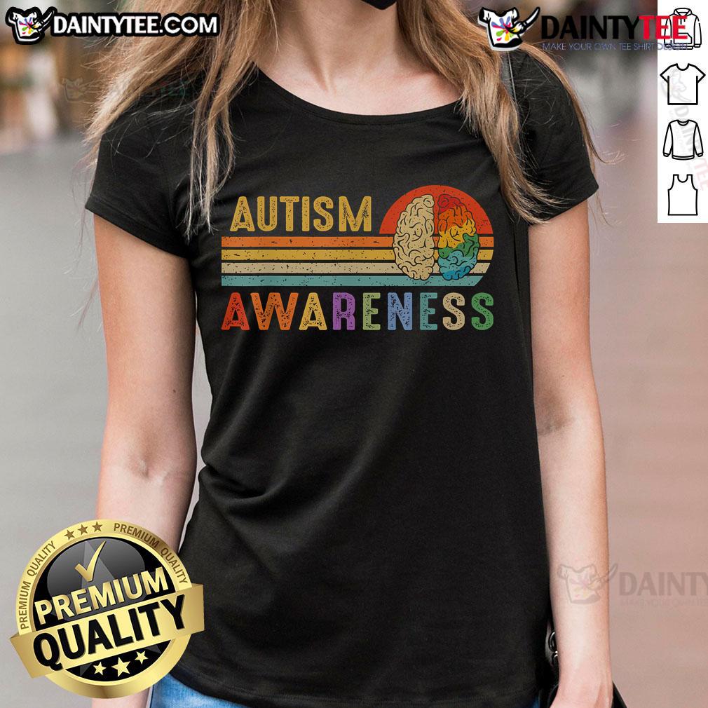 Good World Autism Awareness Neurodiversity Autistic April Sunset Ladies Tee Good World Autism Awareness tee featuring a sunset design, promoting neurodiversity and support for autistic individuals.