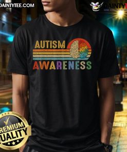 Good World Autism Awareness Neurodiversity T-Shirt featuring a vibrant sunset design for April.