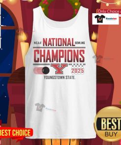 2025 NCAA Bowling National Champions tank top featuring Youngstown State Penguins logo by Blue 84.
