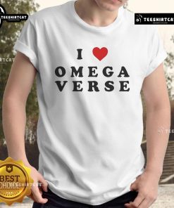 Alt Text: Happy I Love Omegaverse T-Shirt featuring bold text and colorful design, perfect for Omegaverse fans and enthusiasts.