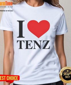 Happy I Love Tenz Ladies Tee featuring vibrant design, perfect for fans of Tenz and stylish casual wear.