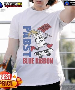 Happy Pabst Blue Ribbon 180 Years Skate T-Shirt featuring vibrant graphics and a stylish design for beer enthusiasts.