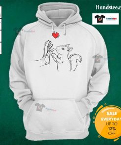 Happy squirrel graphic on a cozy hoodie, perfect for nature lovers and casual wear. Shop the Happy Squirrel Love Hoodie!