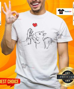 Happy Squirrel Love T-Shirt featuring a cute squirrel graphic and vibrant colors, perfect for animal lovers.