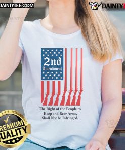 Hot 2nd Amendment ladies tee featuring 'The right of the people to keep and bear arms shall not be infringed' design.