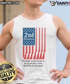Hot 2nd Amendment tank top featuring the phrase 'The Right of the People to Keep and Bear Arms Shall Not Be Infringed'
