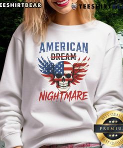 Hot American Dream Nightmare sweatshirt featuring a skull and flag design, perfect for edgy, patriotic fashion.