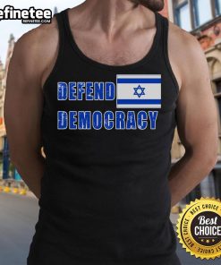 Lightly distressed tank top featuring the Israeli flag, perfect for those who support democracy and defend Israel.