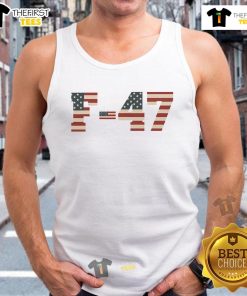 Hot F-47 USA Superpower Dominance aircraft tank top featuring a bold design showcasing military aviation style.