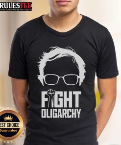 Hot Fight Oligarchy Protest & Resist T-Shirt featuring Bernie Sanders and AOC, promoting activism and political resistance.