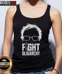 Hot Fight Oligarchy Protest tank top featuring Bernie Sanders and AOC, symbolizing resistance against inequality.