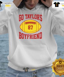 Alt Text: Hot-Go-Taylors-Boyfriend-87 football hoodie featuring a stylish design and vibrant colors, perfect for game day.