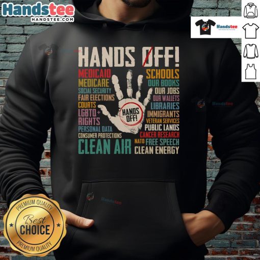 Stylish Hot Hands Off People Right Hoodie worn by a model, showcasing a trendy design perfect for casual outfits.