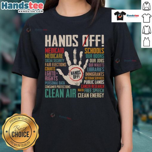 Hot Hands Off People Right Ladies Tee featuring a stylish graphic design perfect for casual wear and expressing individuality.