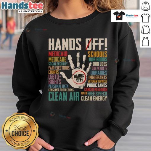 Hot Hands Off People Right Sweatshirt in cozy fabric, perfect for casual wear and expressing a fun, laid-back style.