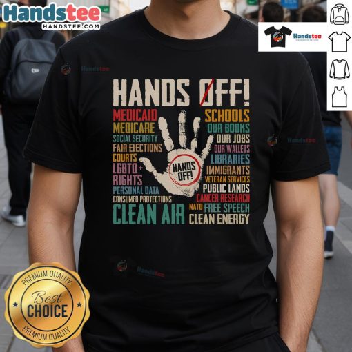Hot Hands Off People Right T-Shirt featuring bold graphic design, perfect for expressing individuality and personal style.