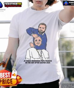 Illustration T-Shirt featuring Hot Jd Vance with Pope Francis, depicting a fictional scenario post-Easter 2025.