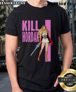 Hot Kill Hordak T-Shirt featuring vibrant artwork of Hordak from Masters of the Universe, perfect for fans and collectors.