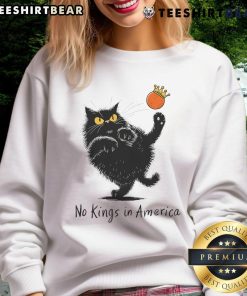 Alt Text: Hot No Kings in America We The People political cat sweatshirt featuring a bold design for passionate patriots.