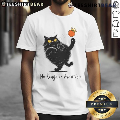 Hot No Kings In America We The People Political Cat T-Shirt featuring a bold cat graphic and patriotic design.