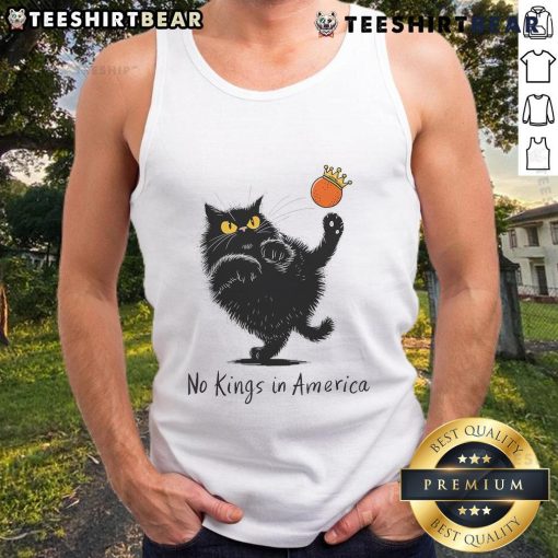Hot No Kings in America We The People Political Cat Tank Top featuring a bold graphic and vibrant colors for political activism.