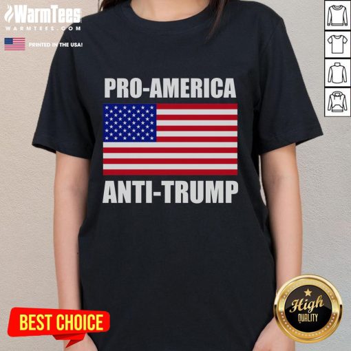 Hot Pro America Anti Trump Ladies Tee featuring bold graphic design, perfect for expressing political views in style.