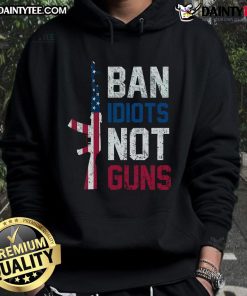 Hot Pro Second Amendment Gun Rights hoodie featuring 'Idiots Not Guns' slogan for gun rights enthusiasts.