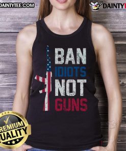 Hot Pro Second Amendment Gun Rights Tank Top featuring 'Idiots Not Guns' slogan, perfect for gun rights advocates.