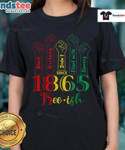 Hot Resist Juneteenth African American Black History June 19th ladies tee showcasing pride in black heritage and culture.