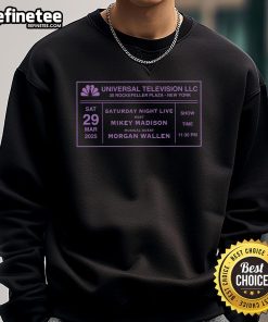 Hot SNL 50 Concert sweatshirt featuring Mikey Madison and Morgan Wallen, celebrating Saturday Night Live's anniversary.