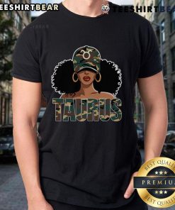 Hot Taurus Queen camo birthday t-shirt for Black woman featuring zodiac sign design, perfect for astrology lovers.