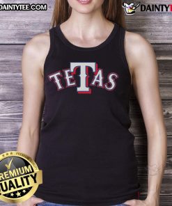 Stylish Hot Tetas Texas Rangers tank top featuring team colors and logo, perfect for MLB fans and summer wear.