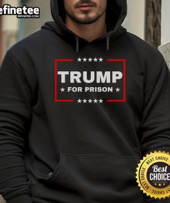 Anti-Trump hoodie featuring 'Hot Trump for Prison' slogan, perfect for political activism and statement fashion.
