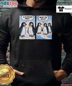 Alt Text: Hot Trump Penguins Tariffs hoodie featuring political sarcasm humor with playful penguin graphics.
