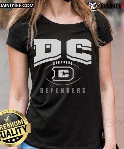 Hot UFL DC Defenders Football Outline Ladies Tee featuring bold design and vibrant team colors.