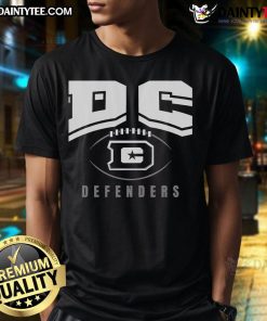 Hot UFL DC Defenders Football Outline T-Shirt featuring bold design and team colors, perfect for fans supporting the Defenders.