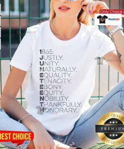 Retro African American Juneteenth Freedom tee for ladies, celebrating Juneteenth with a stylish 1865 design.