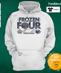 Alt Text: White Penn State Nittany Lions hoodie for the 2025 NCAA Frozen Four Men's Ice Hockey Tournament.