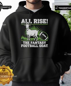 Nice All Rise The Fantasy Football Goat Hoodie featuring vibrant graphics and a comfortable fit for fantasy sports fans.