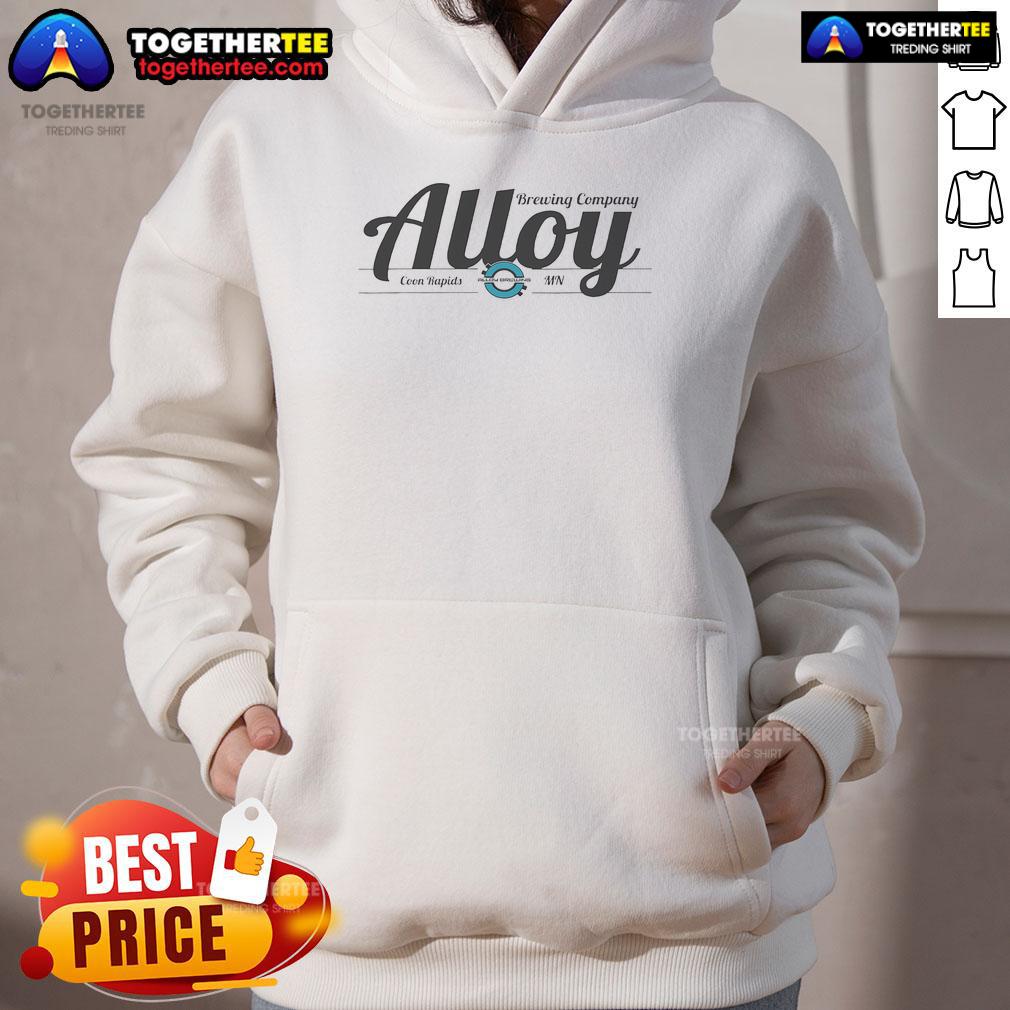 Nice Alloy Brewing Hoodie Stylish Nice Alloy Brewing hoodie in navy blue, featuring a logo and perfect for craft beer enthusiasts.